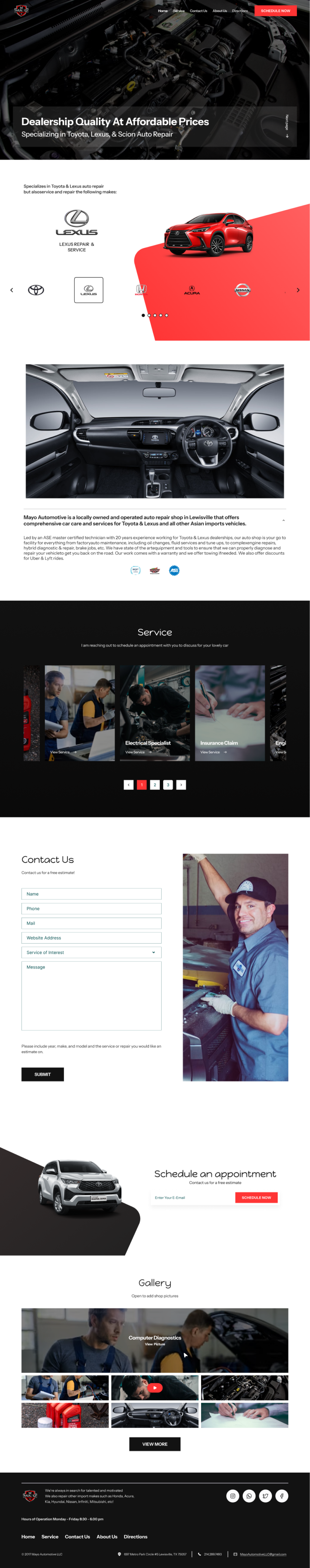 Web Design by Taufik H for Mayo Automotive LLC | Design #32340233