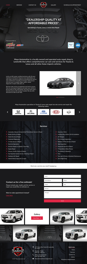 Web Design by Taufik H for Mayo Automotive LLC | Design #32348339