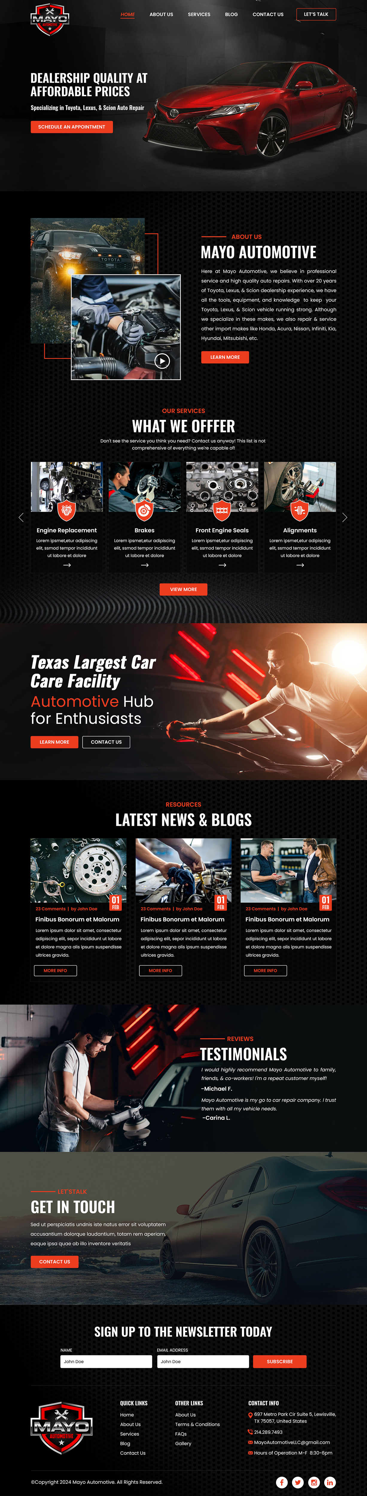 Web Design by Titan Eagle for Mayo Automotive LLC | Design #32319802
