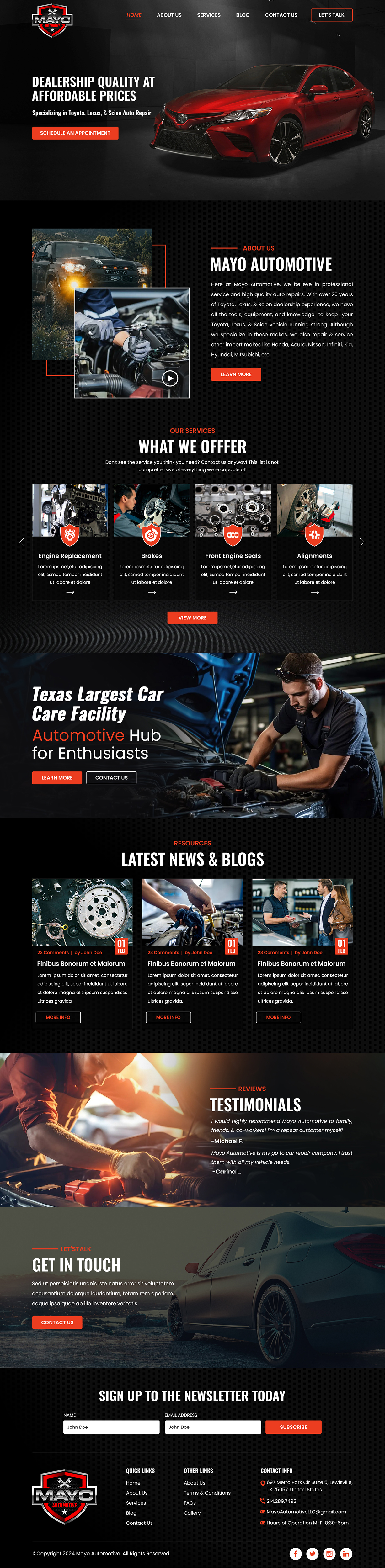 Web Design par Titan Eagle pour Mayo Automotive LLC | Design #32327050