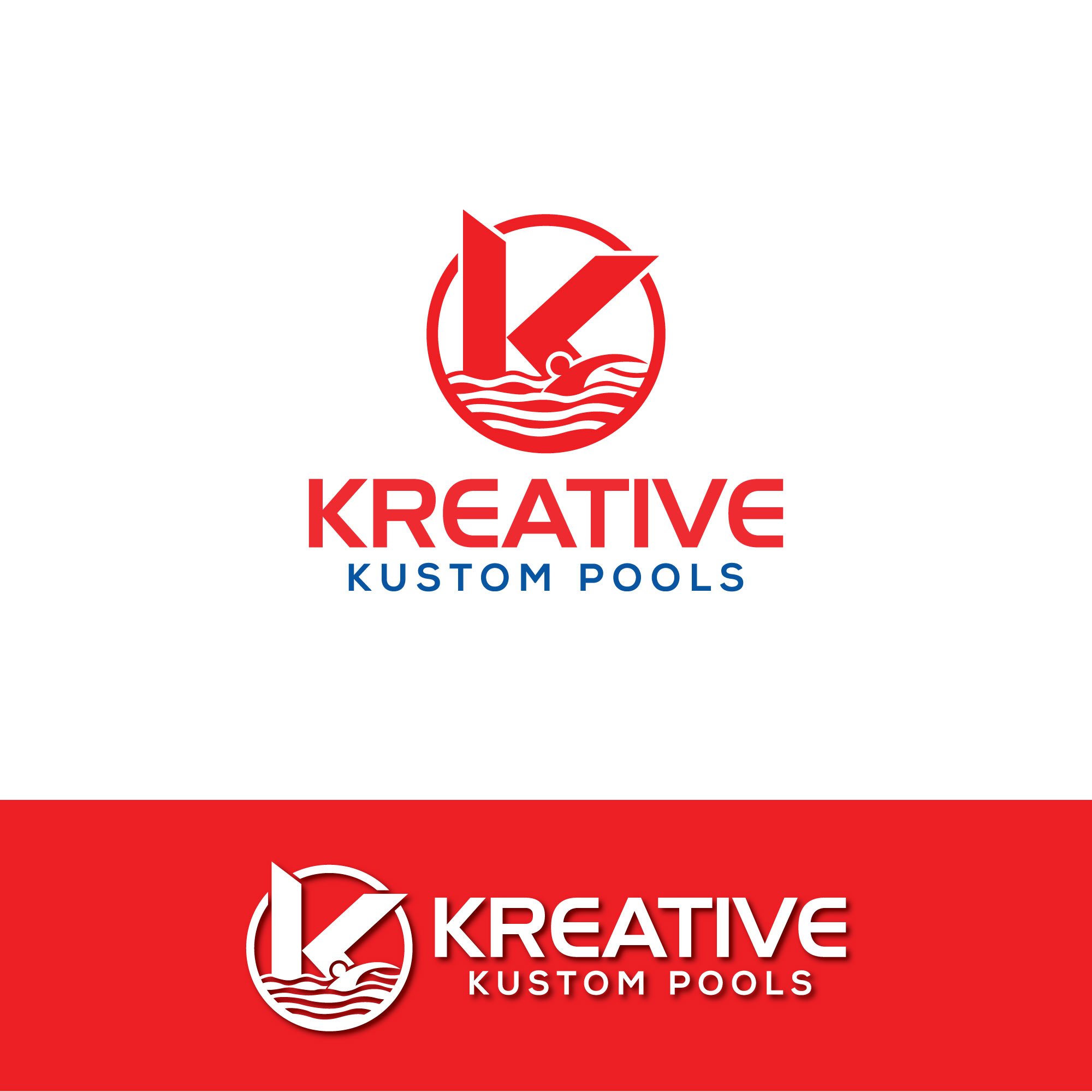 Logo Design by Pilot_DesignR™ for Kreative Kustom Pools | Design #32365720