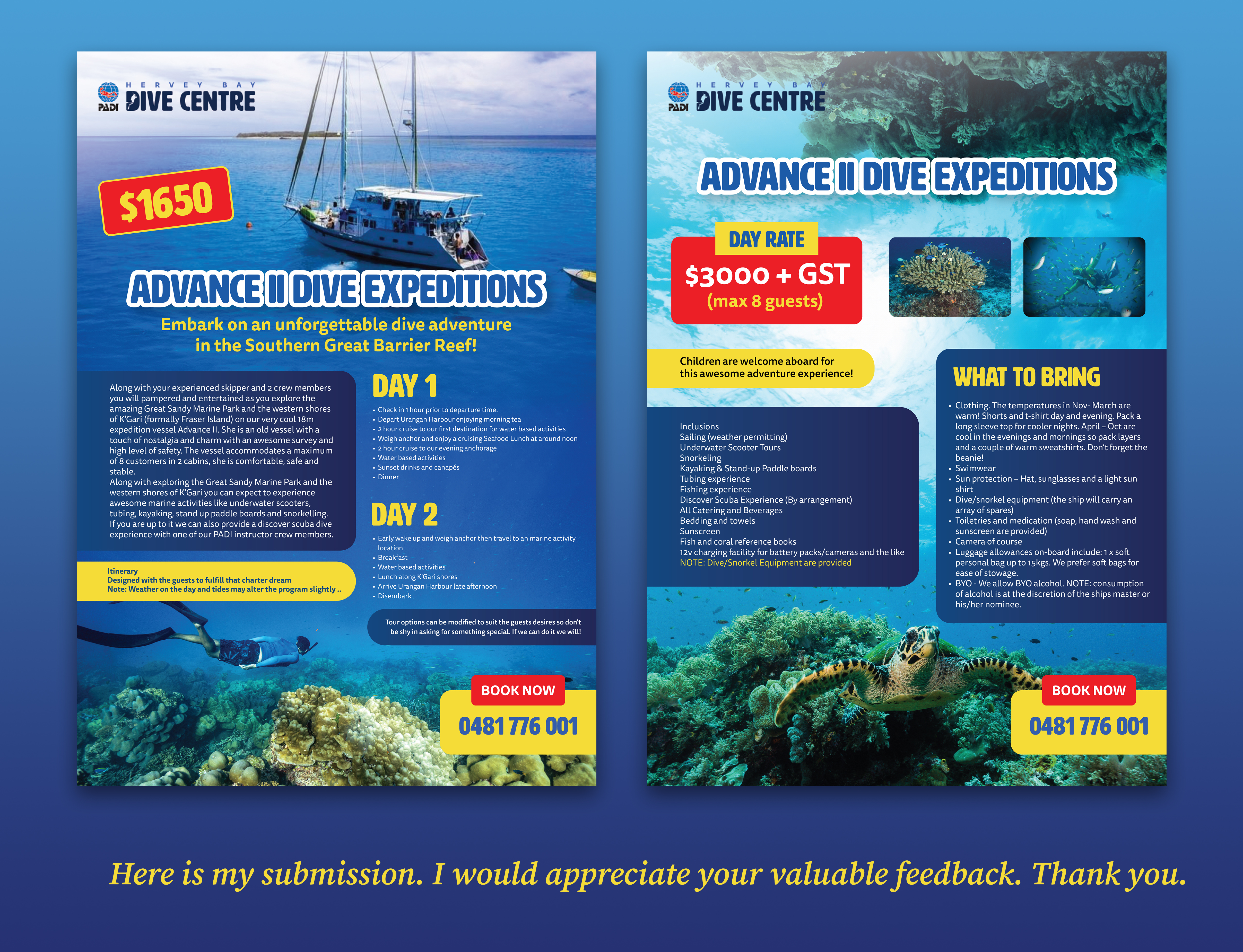 Graphic Design by Jeewz for Hervey Bay Dive Centre | Design #32339293