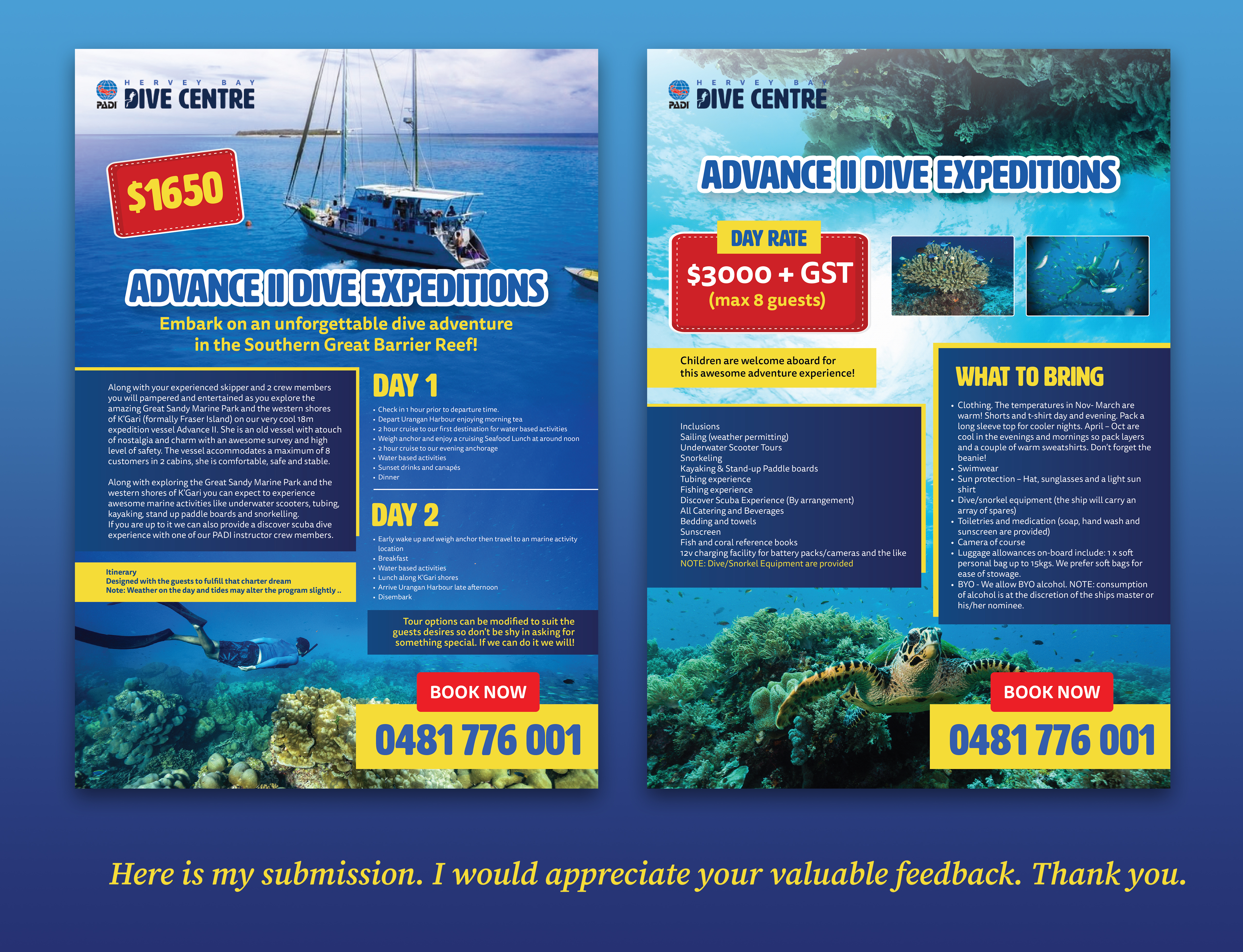 Graphic Design by Jeewz for Hervey Bay Dive Centre | Design #32352638