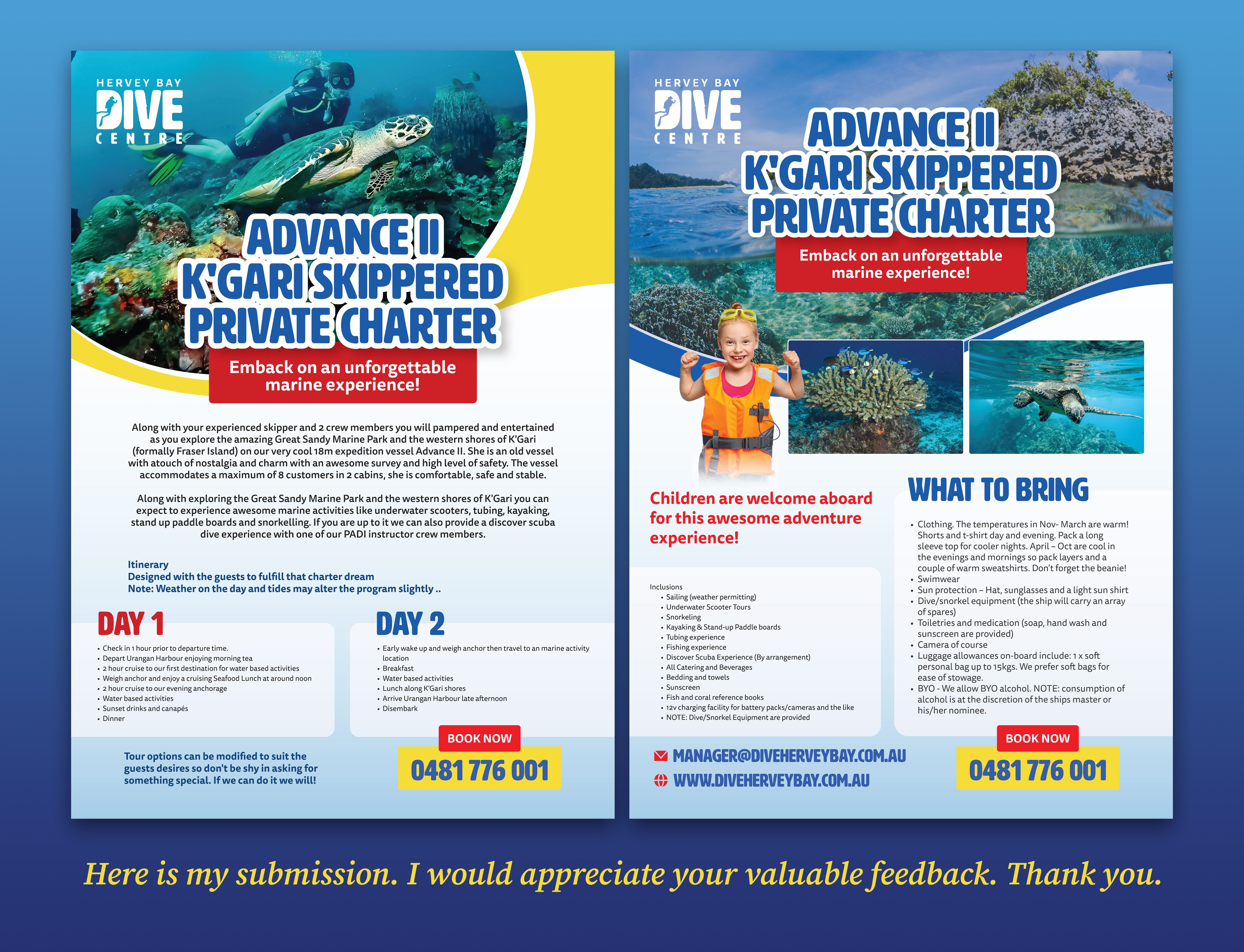 Graphic Design by Jeewz for Hervey Bay Dive Centre | Design #32355122