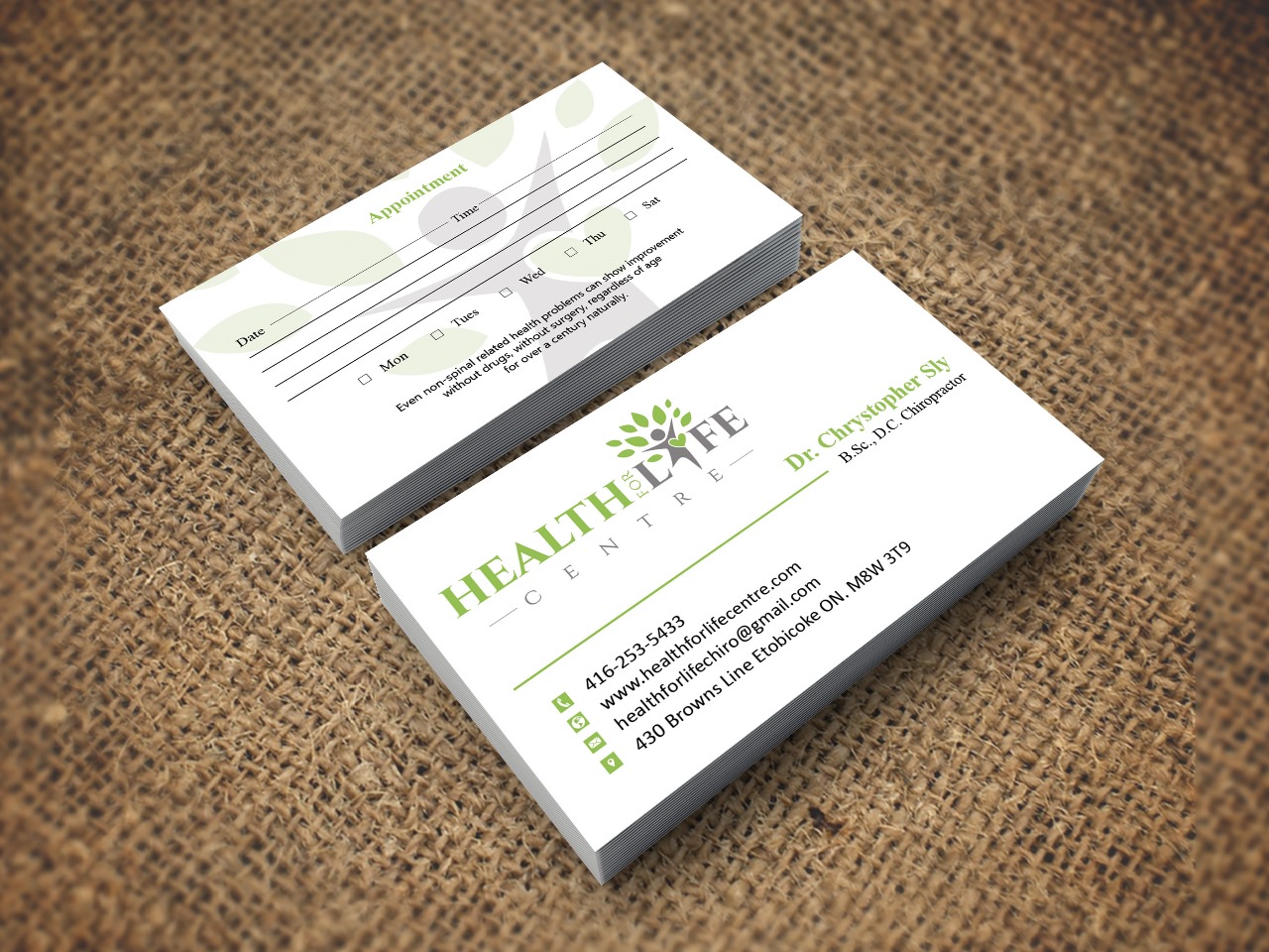 Business Card Design by Pixi Dust for Health For Life Centre | Design #32352381