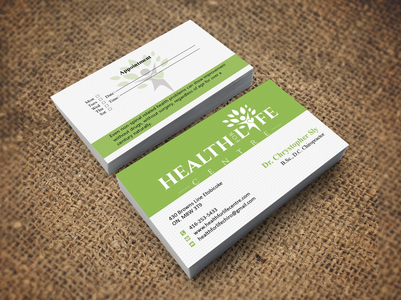 Business Card Design by Pixi Dust for Health For Life Centre | Design #32352383