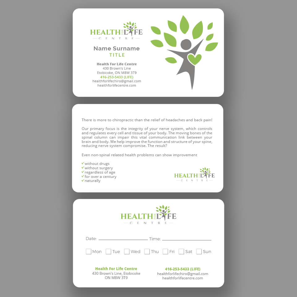 Business Card Design by Andrés Sebastián for Health For Life Centre | Design #32346011