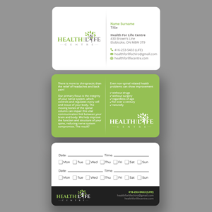 Business Card Design by Andrés Sebastián for Health For Life Centre | Design: #32352423