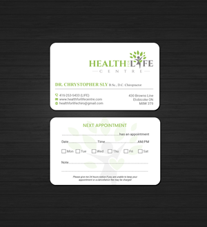 Business Card Design by Creations Box 2015 for Health For Life Centre | Design: #32343146