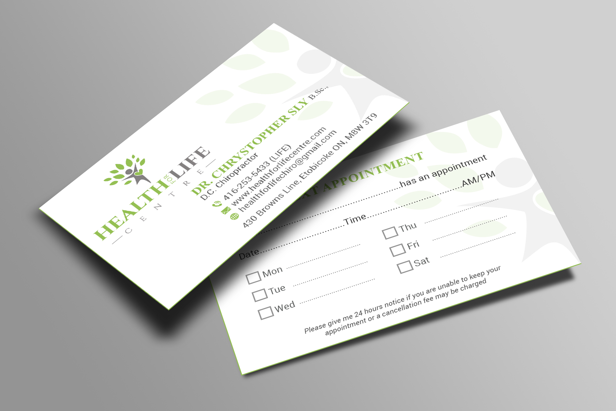 Business Card Design by Creations Box 2015 for Health For Life Centre | Design #32343155