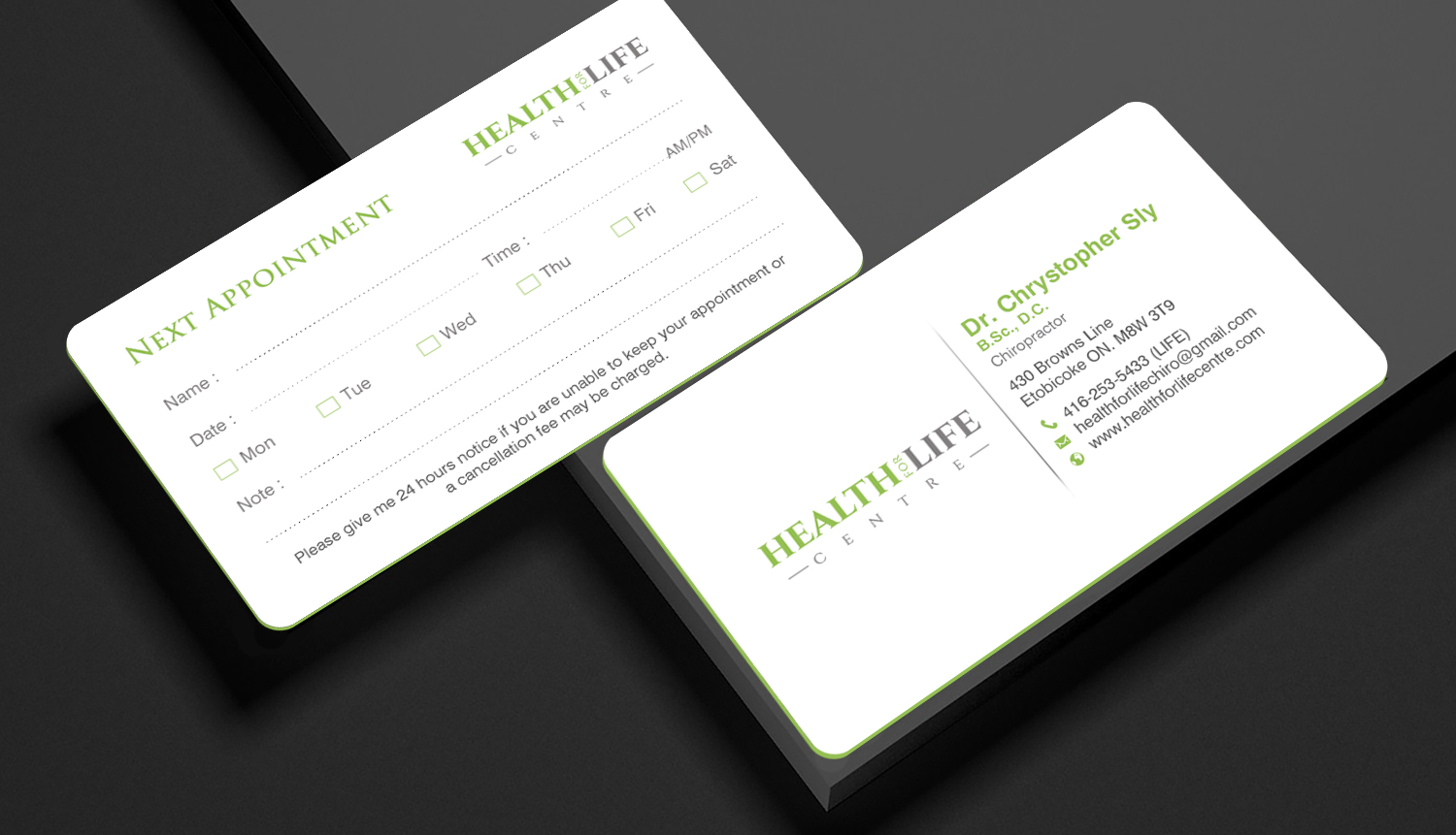 Business Card Design by chandrayaan.creative for Health For Life Centre | Design #32349068