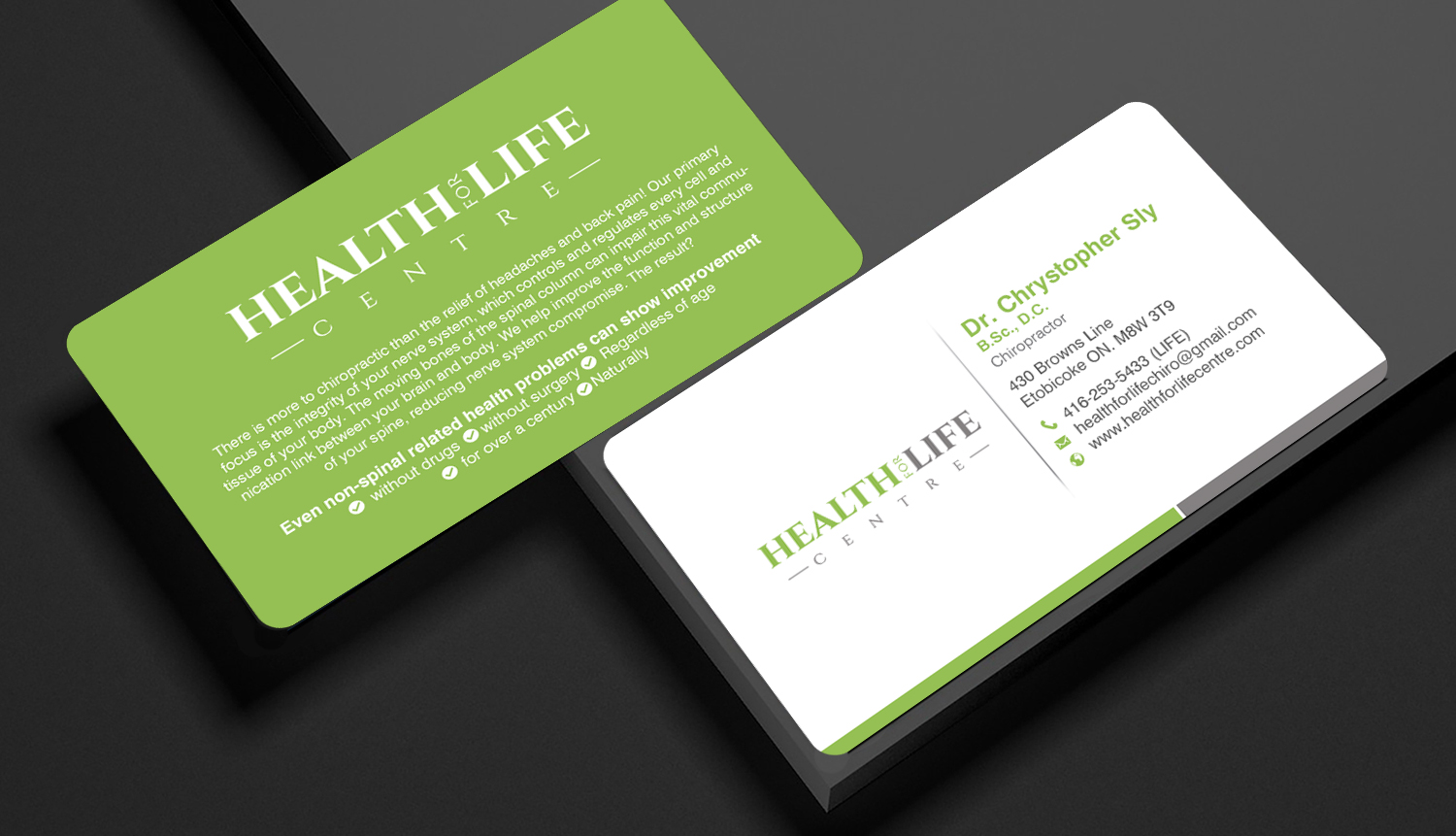 Business Card Design by chandrayaan.creative for Health For Life Centre | Design #32349963