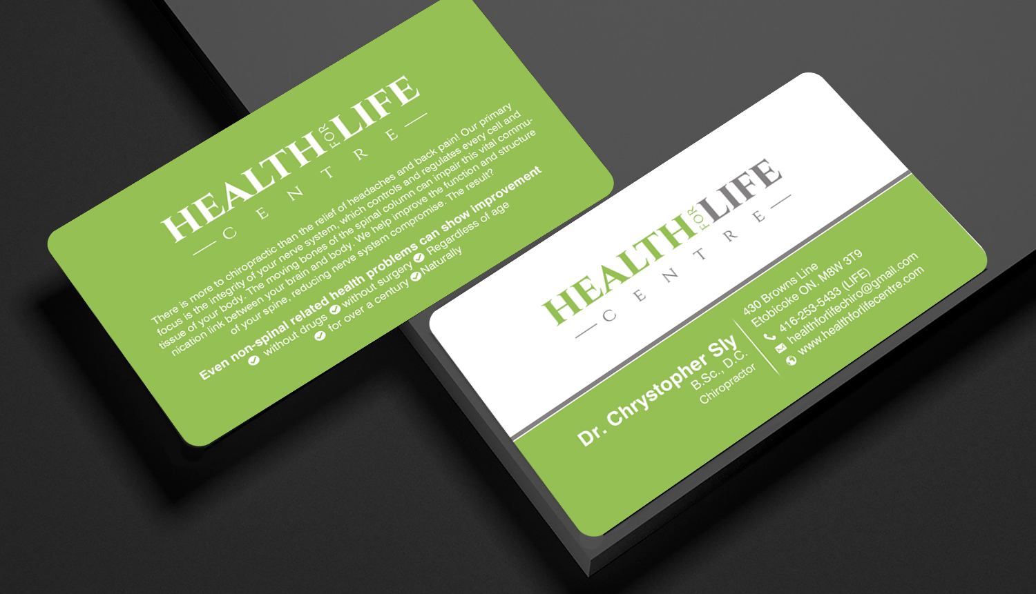 Business Card Design by chandrayaan.creative for Health For Life Centre | Design #32350175