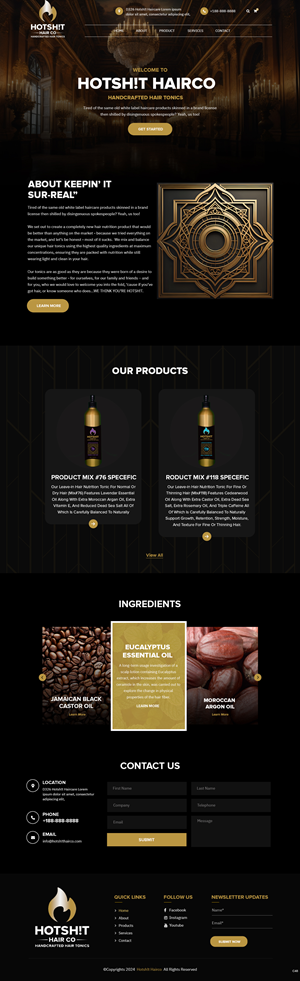 Web Design for Hair Care Brand