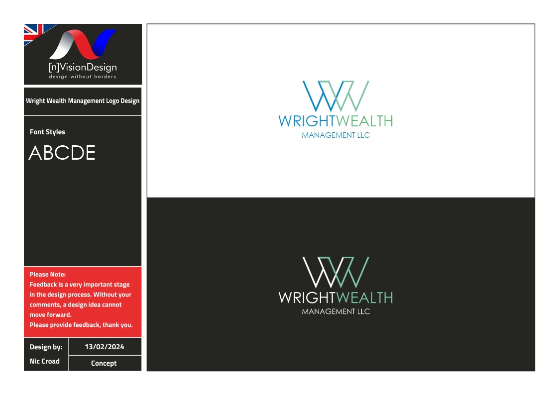 Logo Design by nvisiondesign.co.uk for Wright Wealth Management | Design #32336405