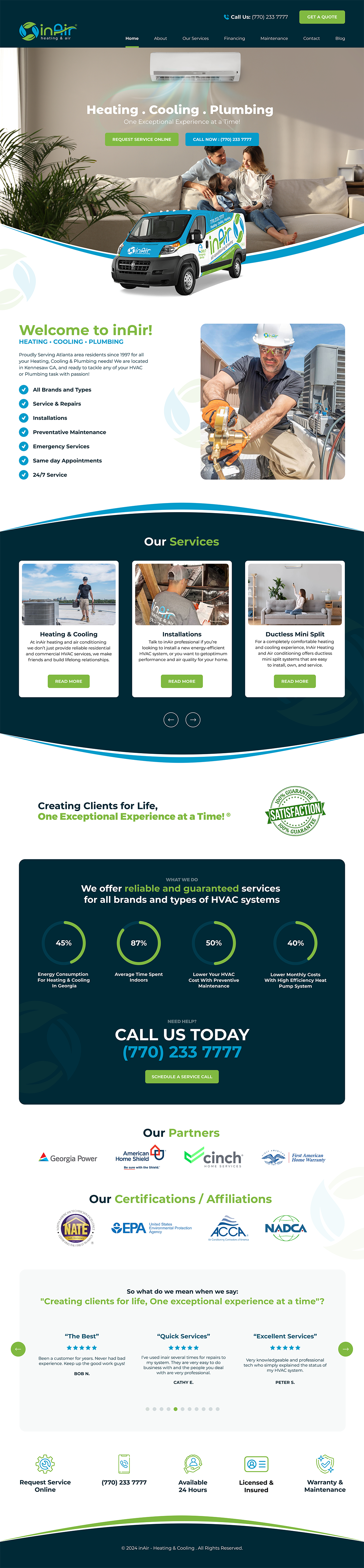Diseño Web por Danny Designs & Media para inAir Heating & Air, LLC | Diseño #32346815