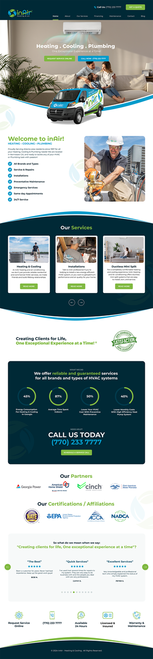 Diseño Web por Danny Designs & Media para inAir Heating & Air, LLC | Diseño: #32346815