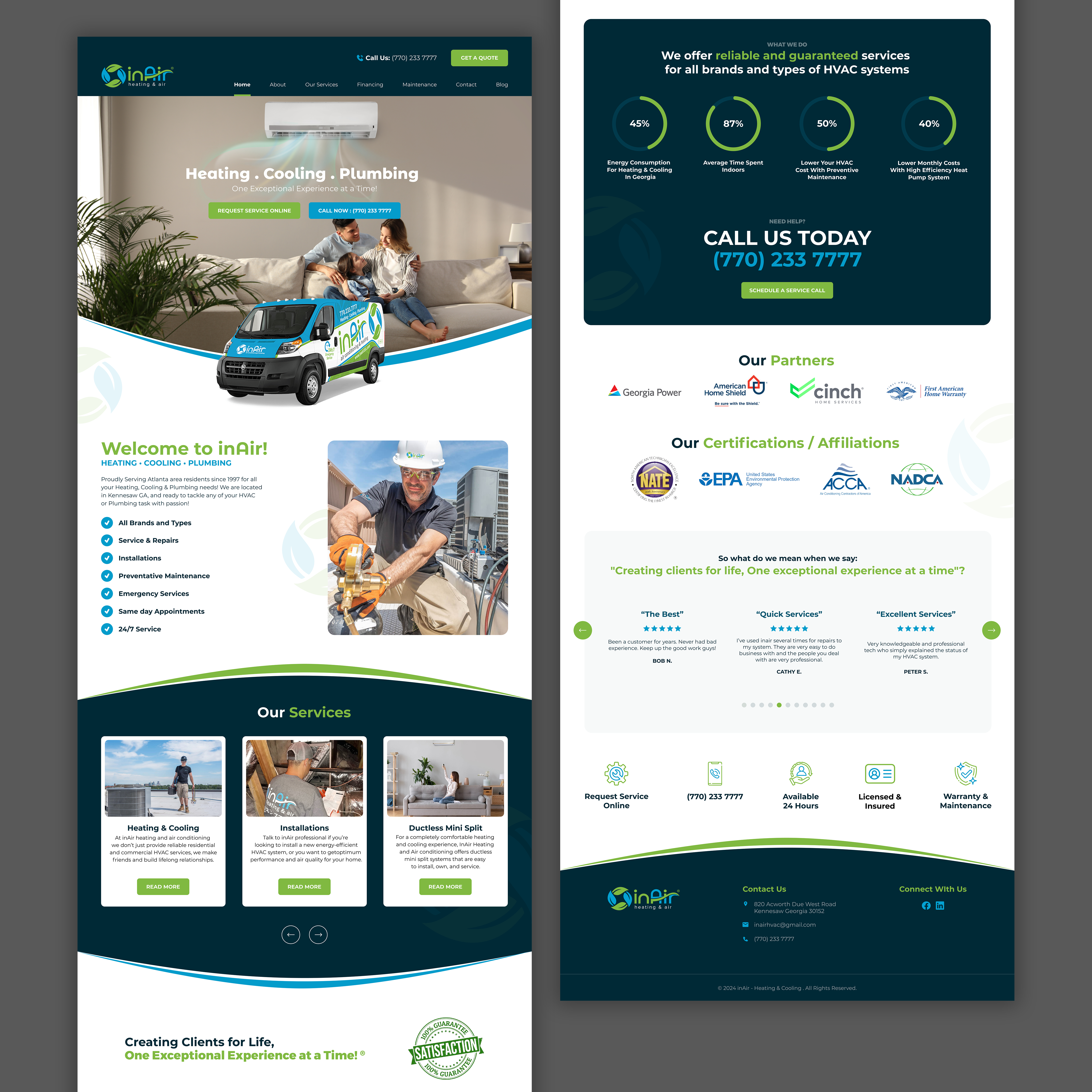 Diseño Web por Danny Designs & Media para inAir Heating & Air, LLC | Diseño #32348653