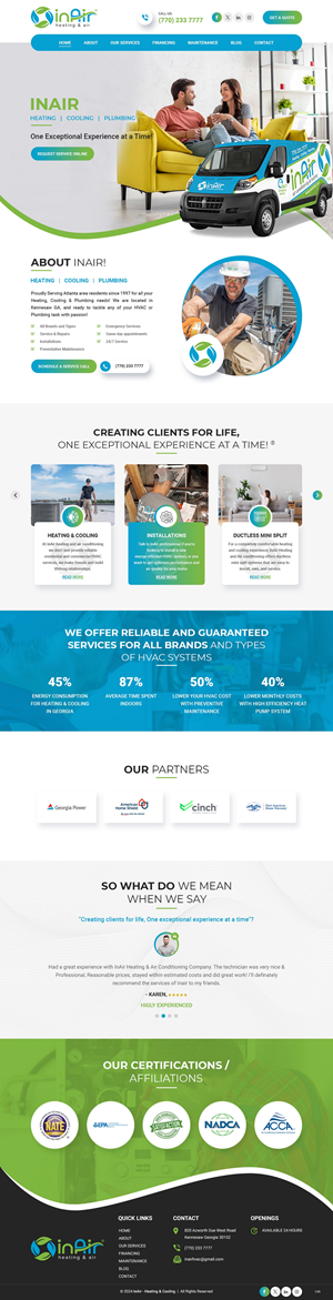 Diseño Web por pb para inAir Heating & Air, LLC | Diseño: #32351923