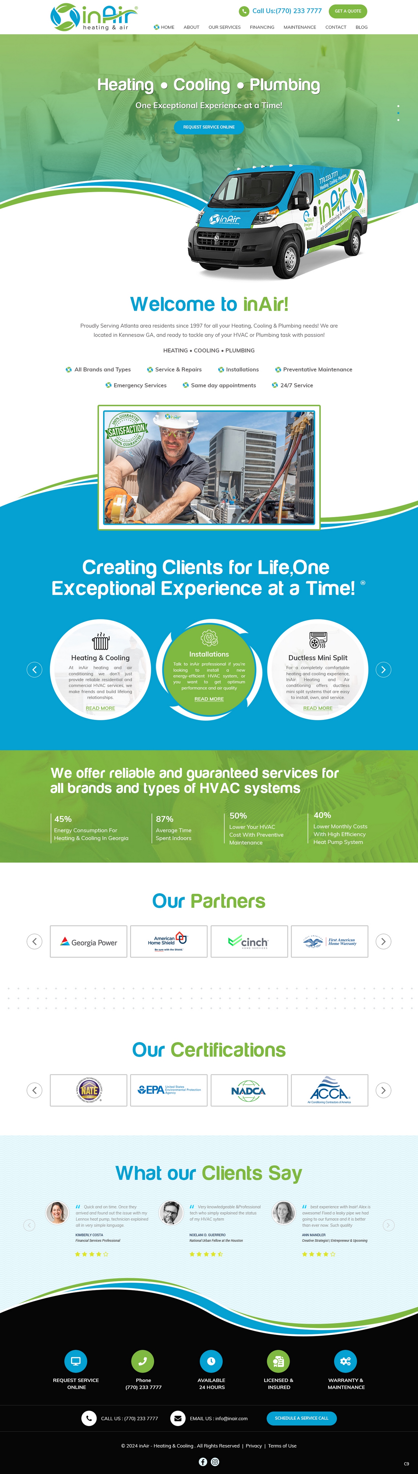 Diseño Web por pb para inAir Heating & Air, LLC | Diseño #32351926