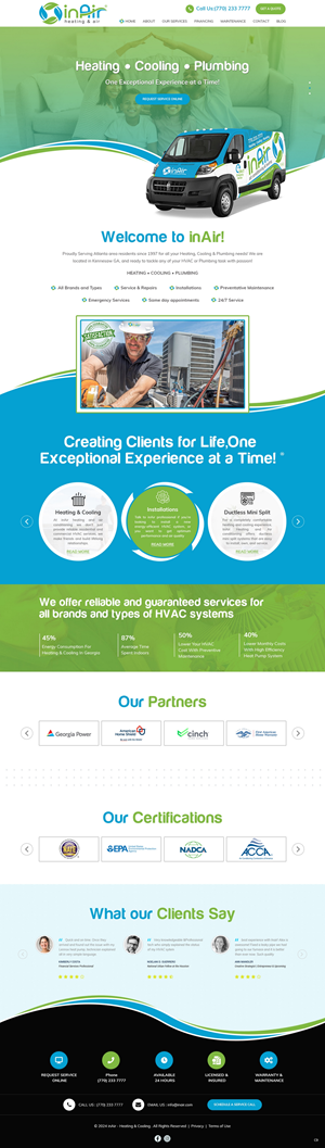 Diseño Web por pb para inAir Heating & Air, LLC | Diseño: #32351926