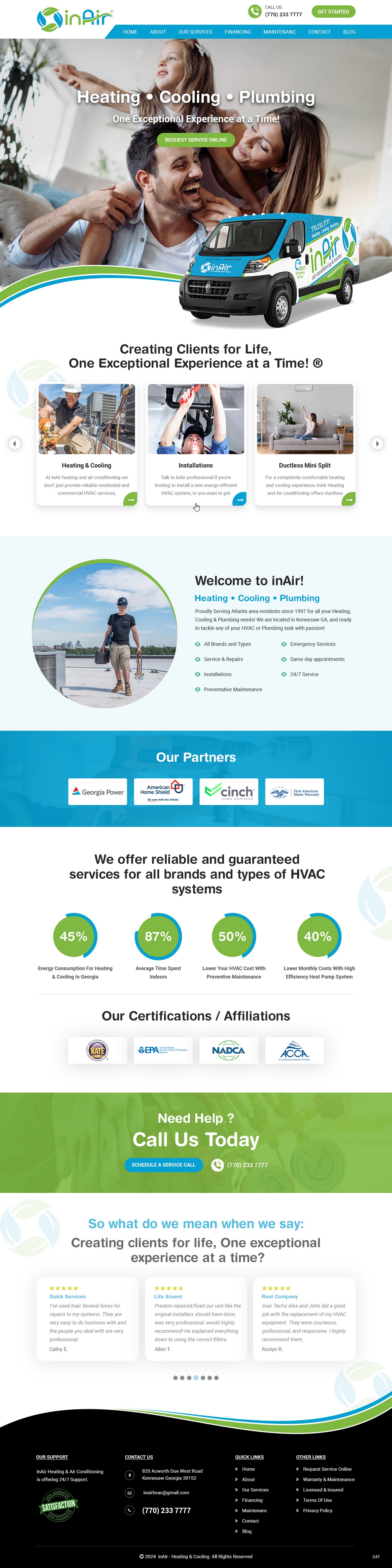 Diseño Web por pb para inAir Heating & Air, LLC | Diseño #32351927