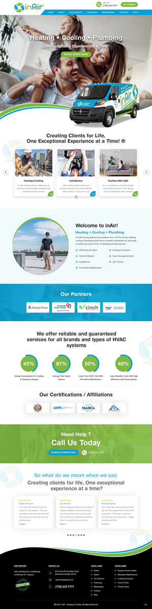 Diseño Web por pb para inAir Heating & Air, LLC | Diseño: #32351927