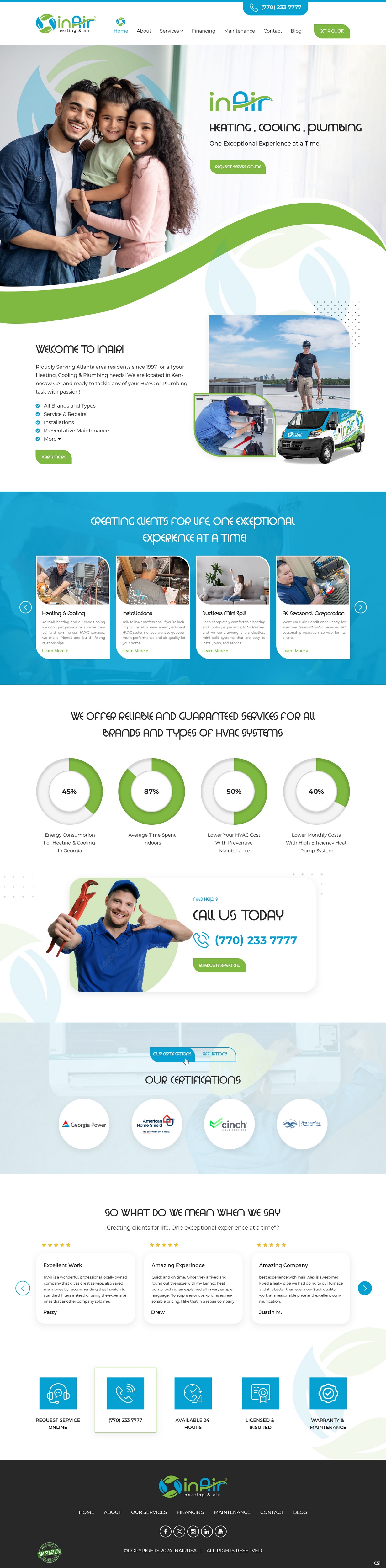 Diseño Web por pb para inAir Heating & Air, LLC | Diseño #32351932