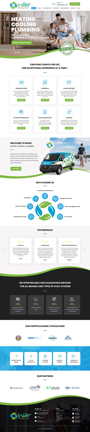 Diseño Web por pb para inAir Heating & Air, LLC | Diseño: #32351933