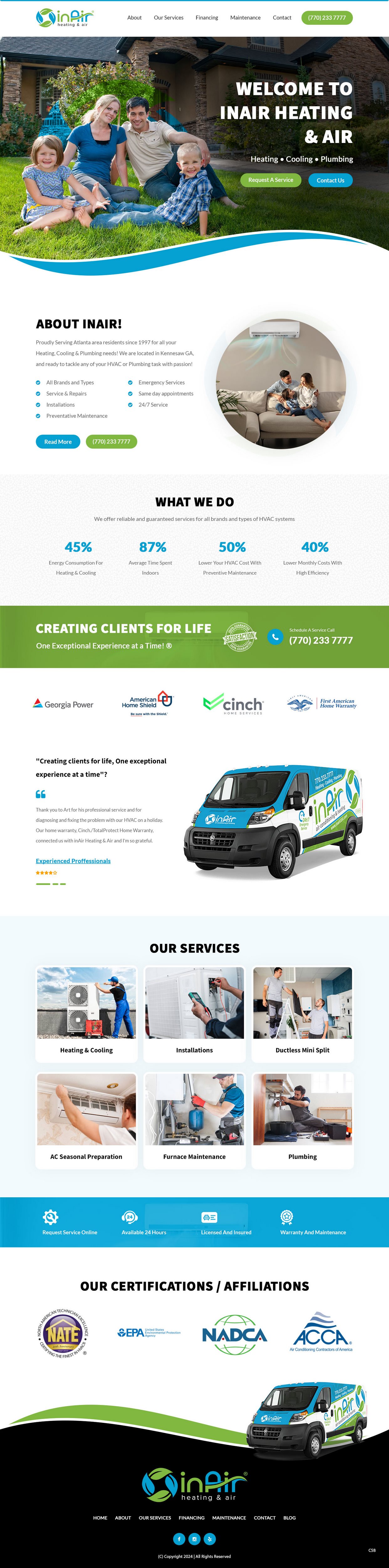 Diseño Web por pb para inAir Heating & Air, LLC | Diseño #32351934