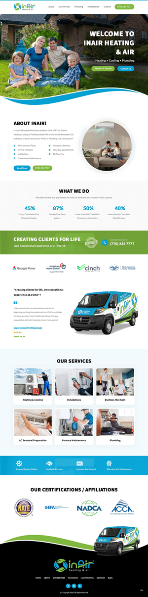 Diseño Web por pb para inAir Heating & Air, LLC | Diseño: #32351934