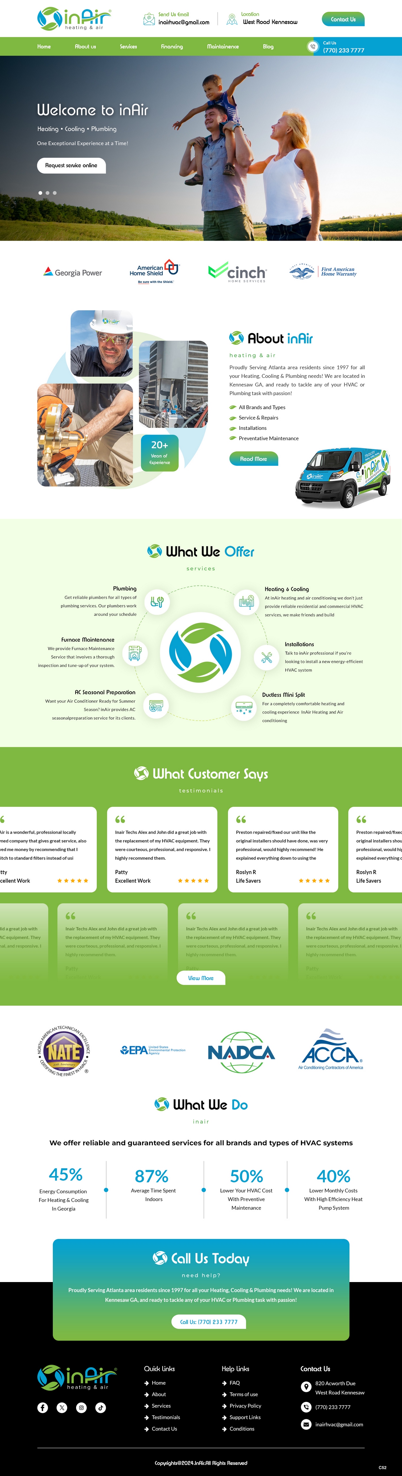 Diseño Web por pb para inAir Heating & Air, LLC | Diseño #32358712