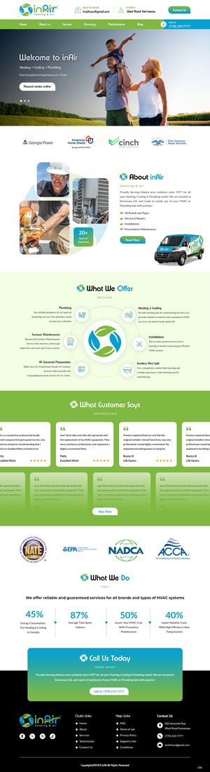 Diseño Web por pb para inAir Heating & Air, LLC | Diseño: #32358712