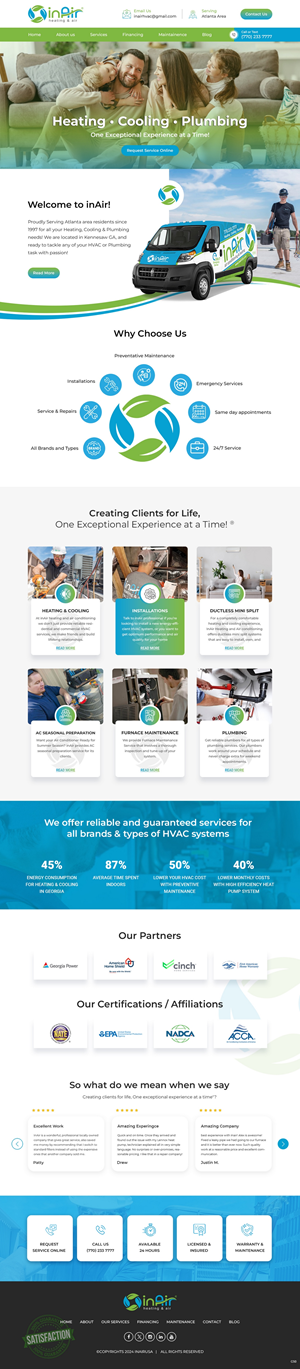Diseño Web por pb para inAir Heating & Air, LLC | Diseño #32448057