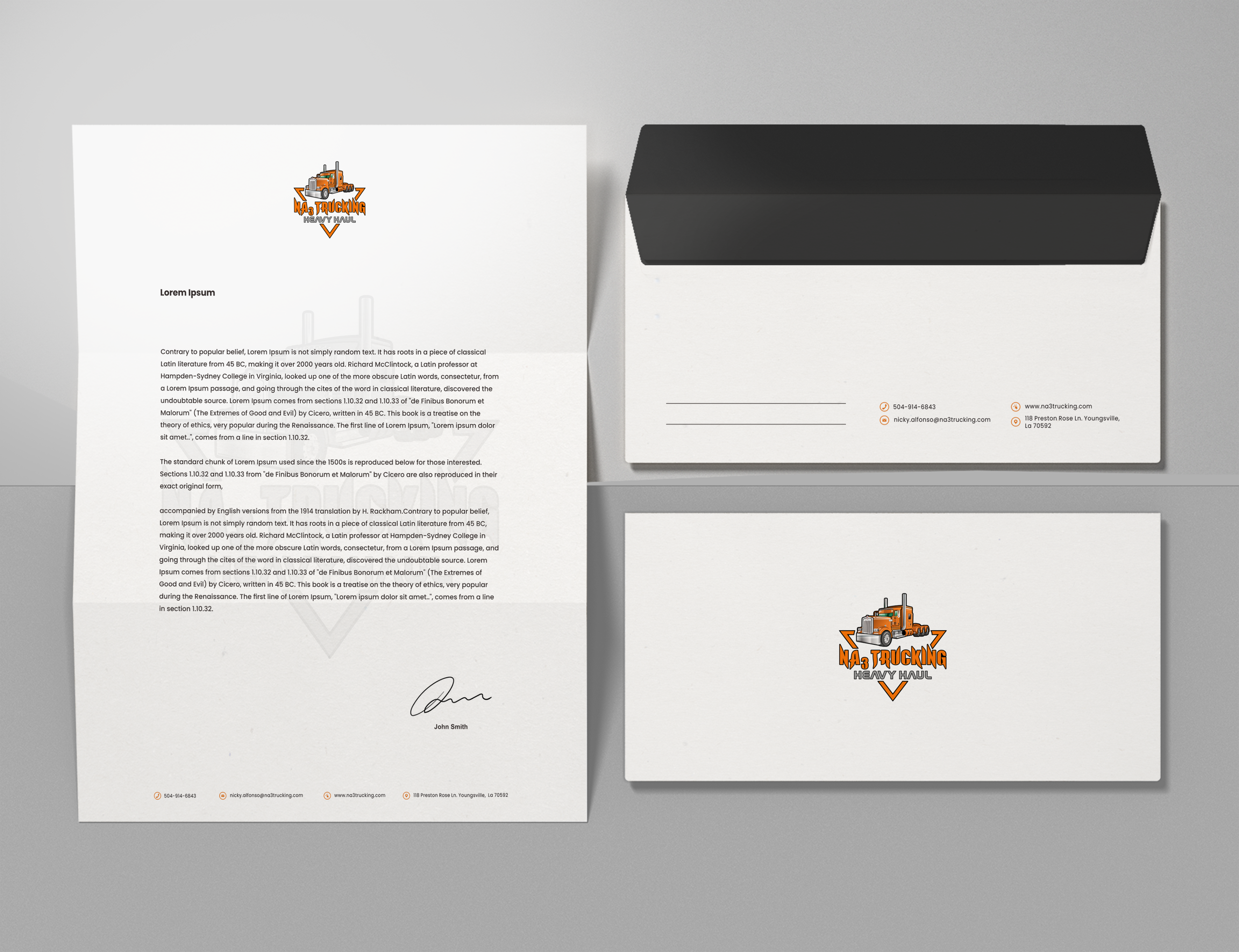 Letterhead Design by yusmoker for NA3 Trucking | Design #32365498