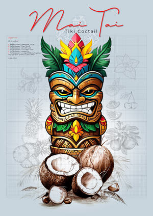 Diseño de portada de libro por Yuriy R para Tiki Cocktail University | Diseño: #32364396