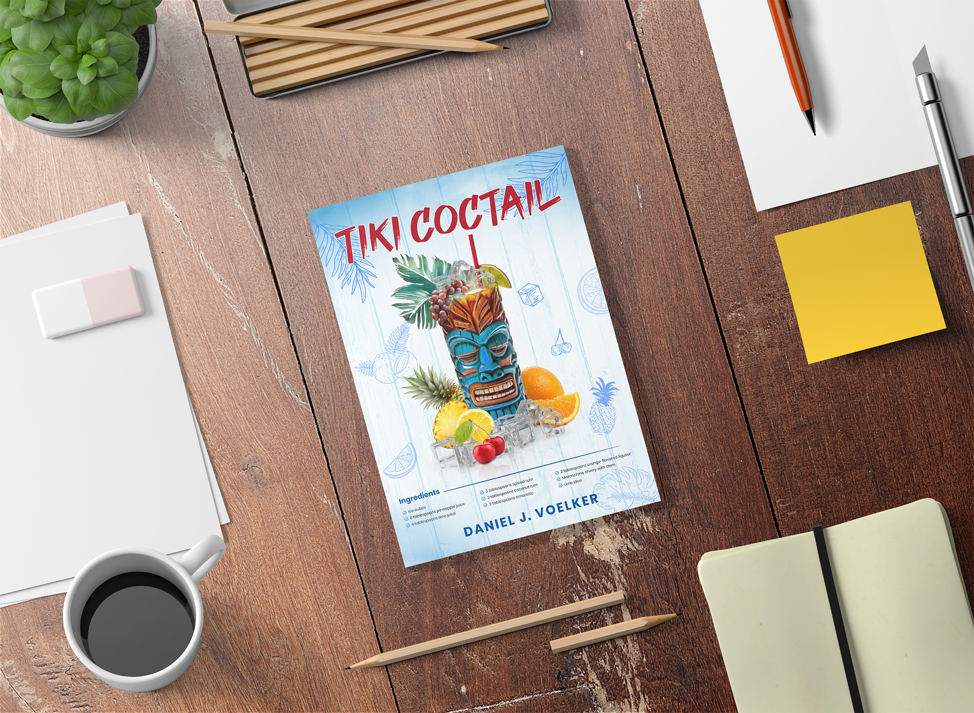Diseño de portada de libro por ArtHive para Tiki Cocktail University | Diseño #32368778