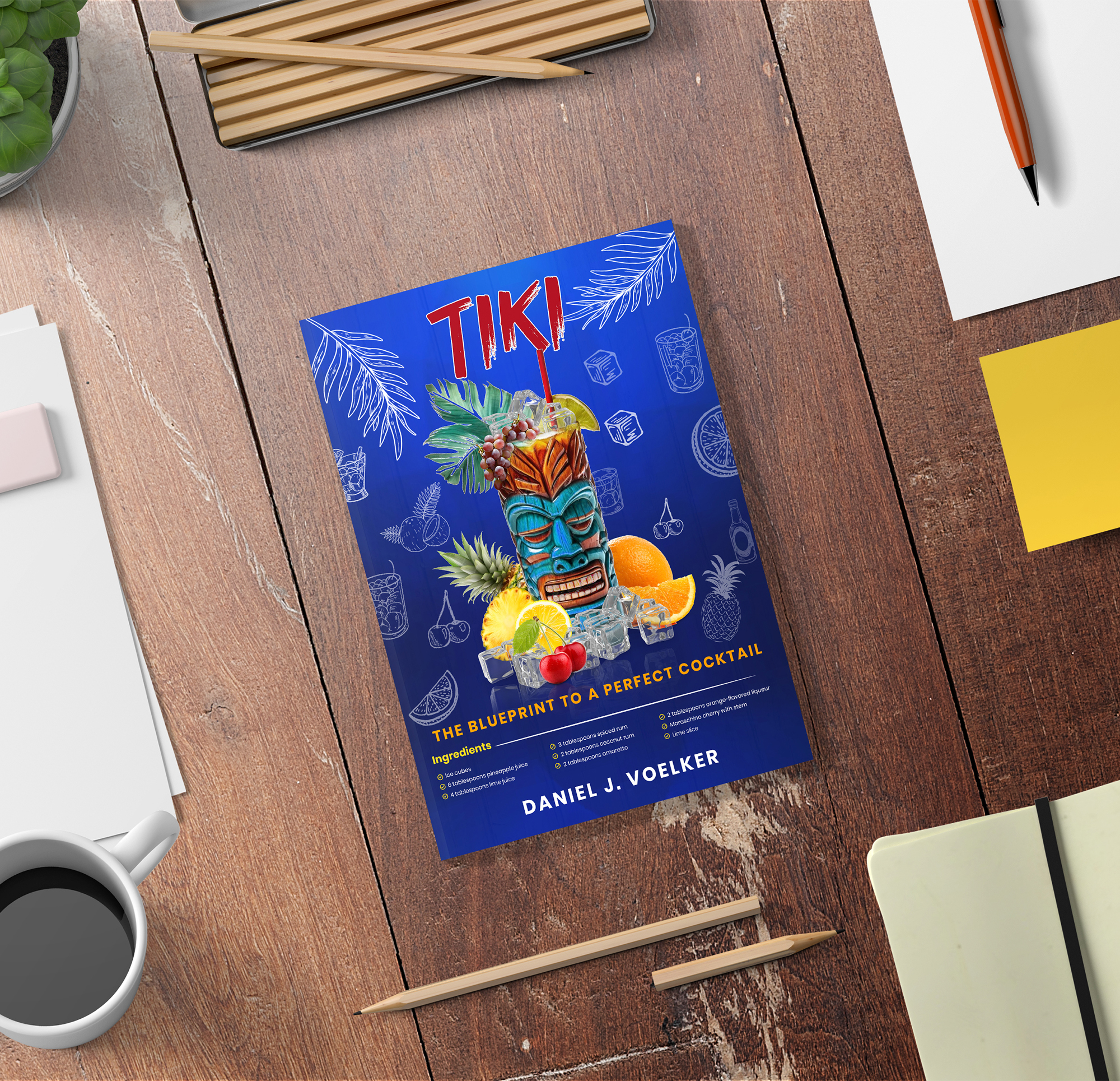 Diseño de portada de libro por ArtHive para Tiki Cocktail University | Diseño #32379481
