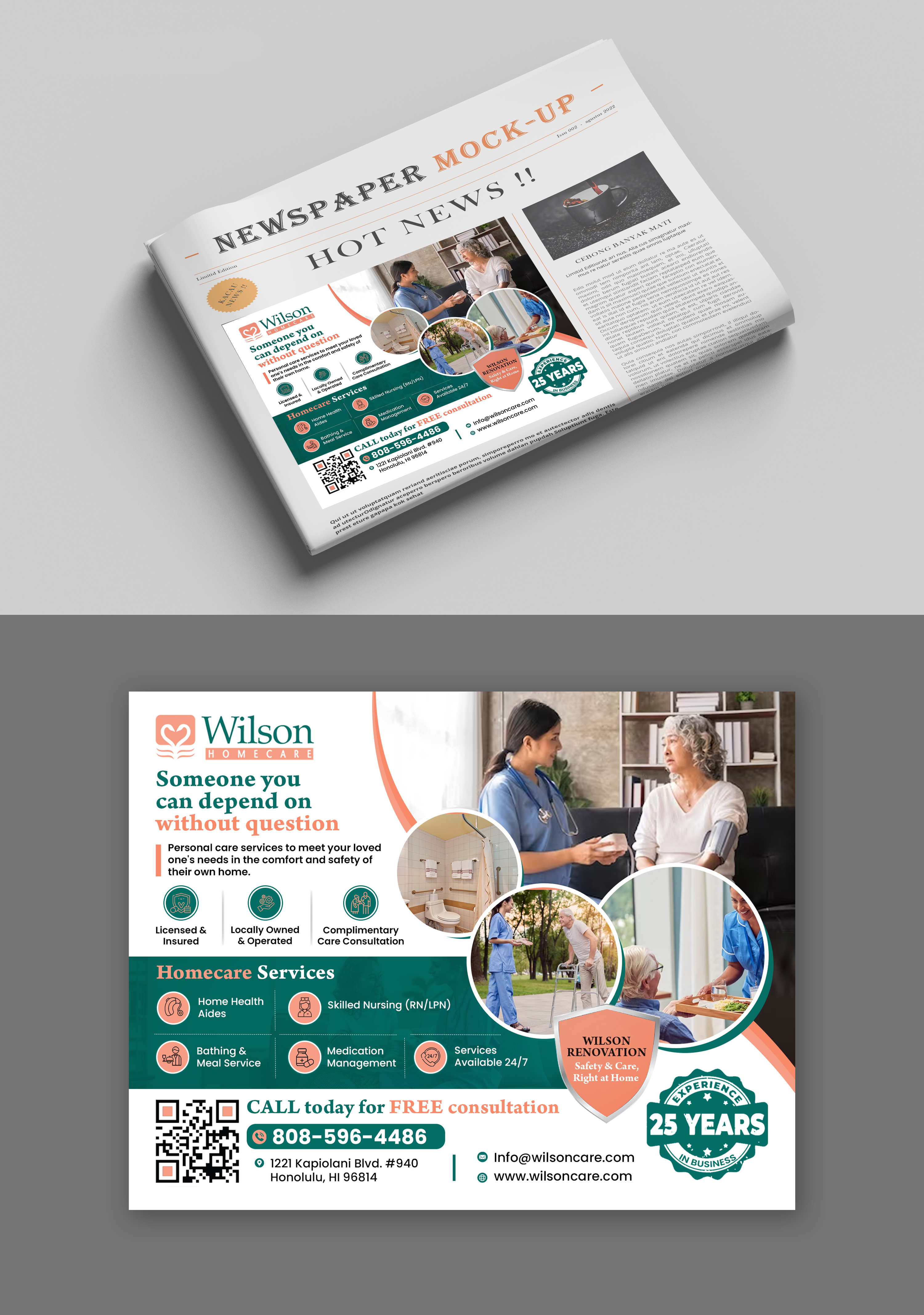 Newspaper Ad Design by debdesign for Wilson Care Group | Design #32375404