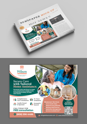Newspaper Ad Design by debdesign for Wilson Care Group | Design: #32375540