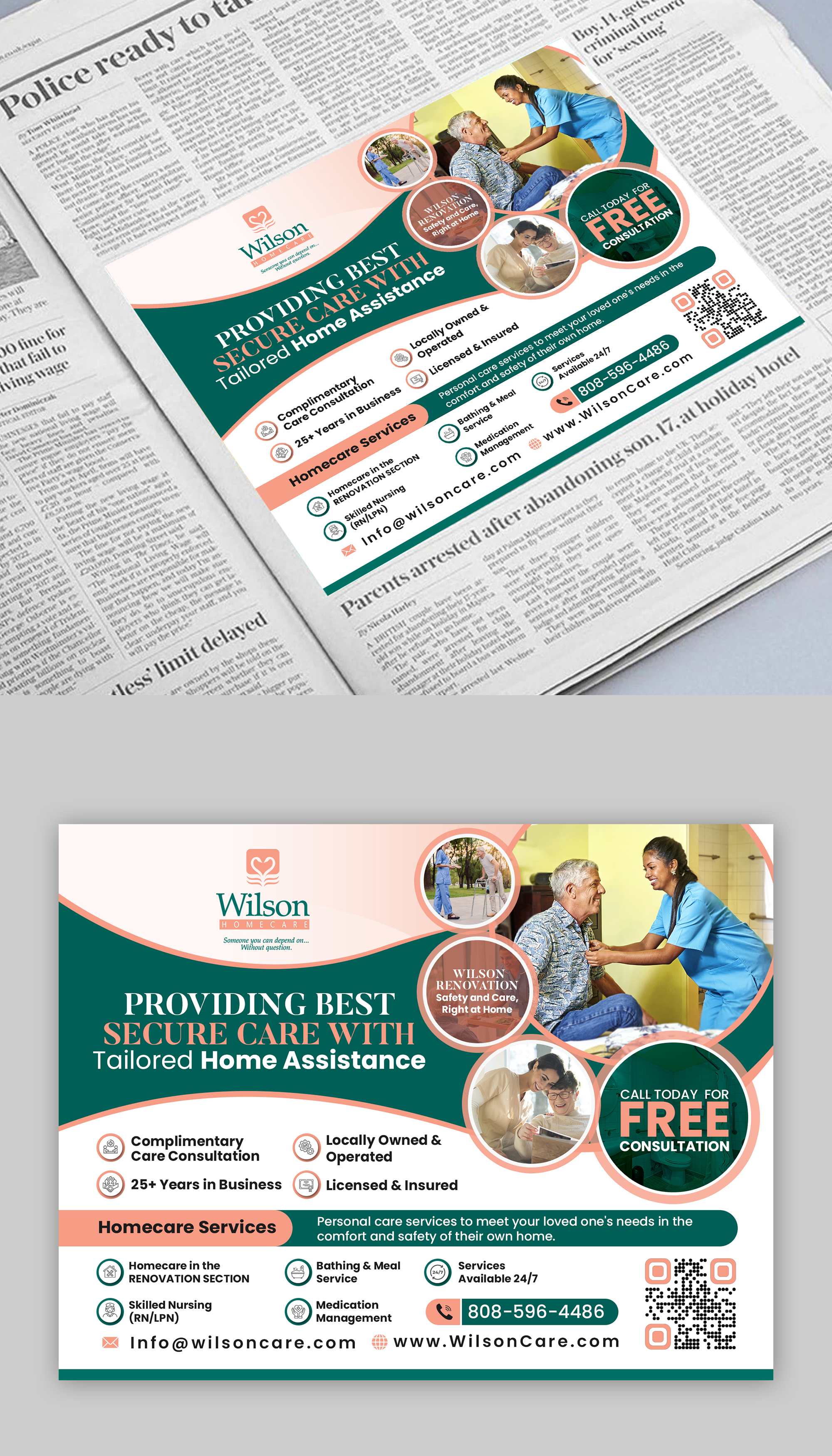 Diseño de Anuncio de Prensa por debdesign para Wilson Care Group | Diseño #32375557