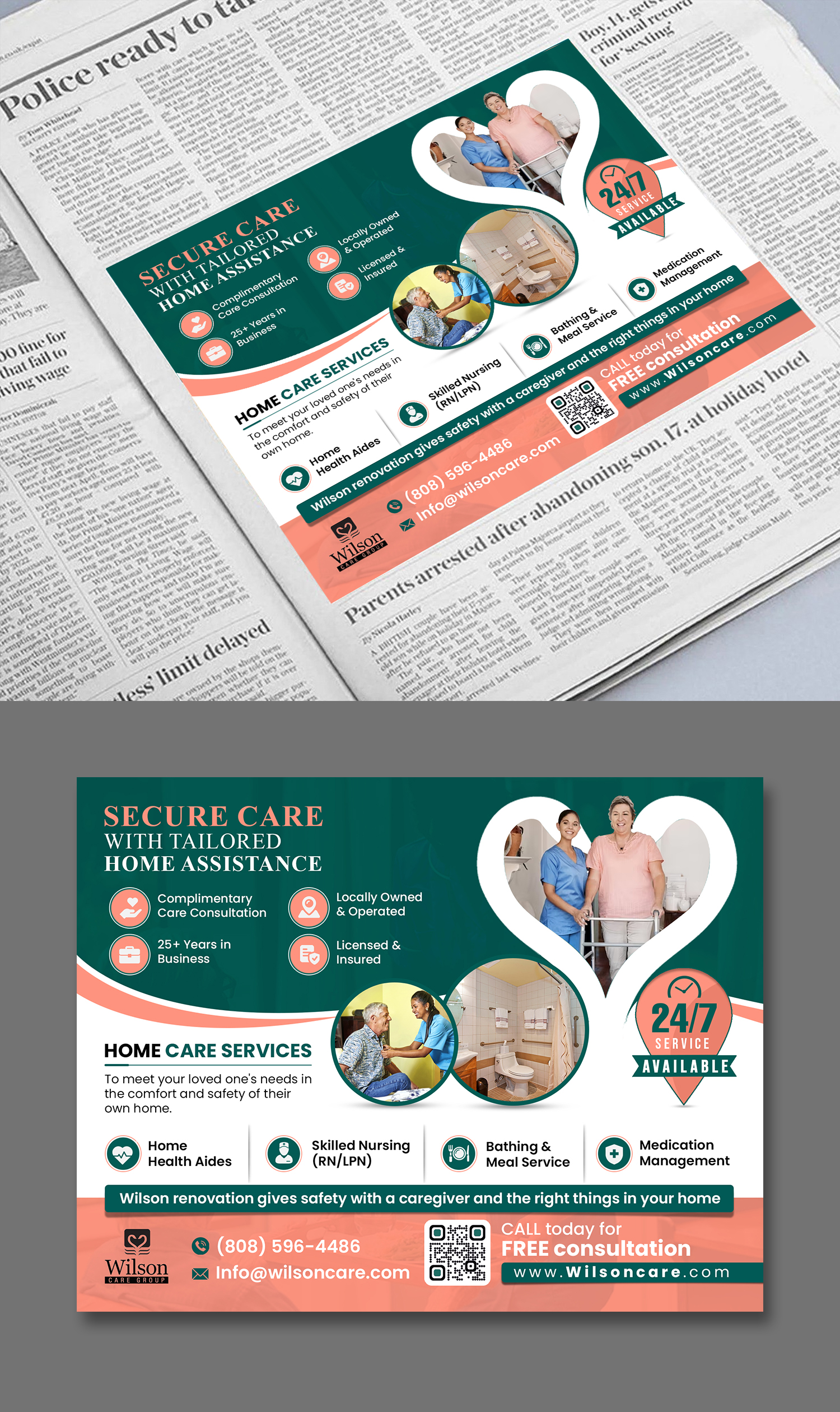 Newspaper Ad Design by debdesign for Wilson Care Group | Design #32377610