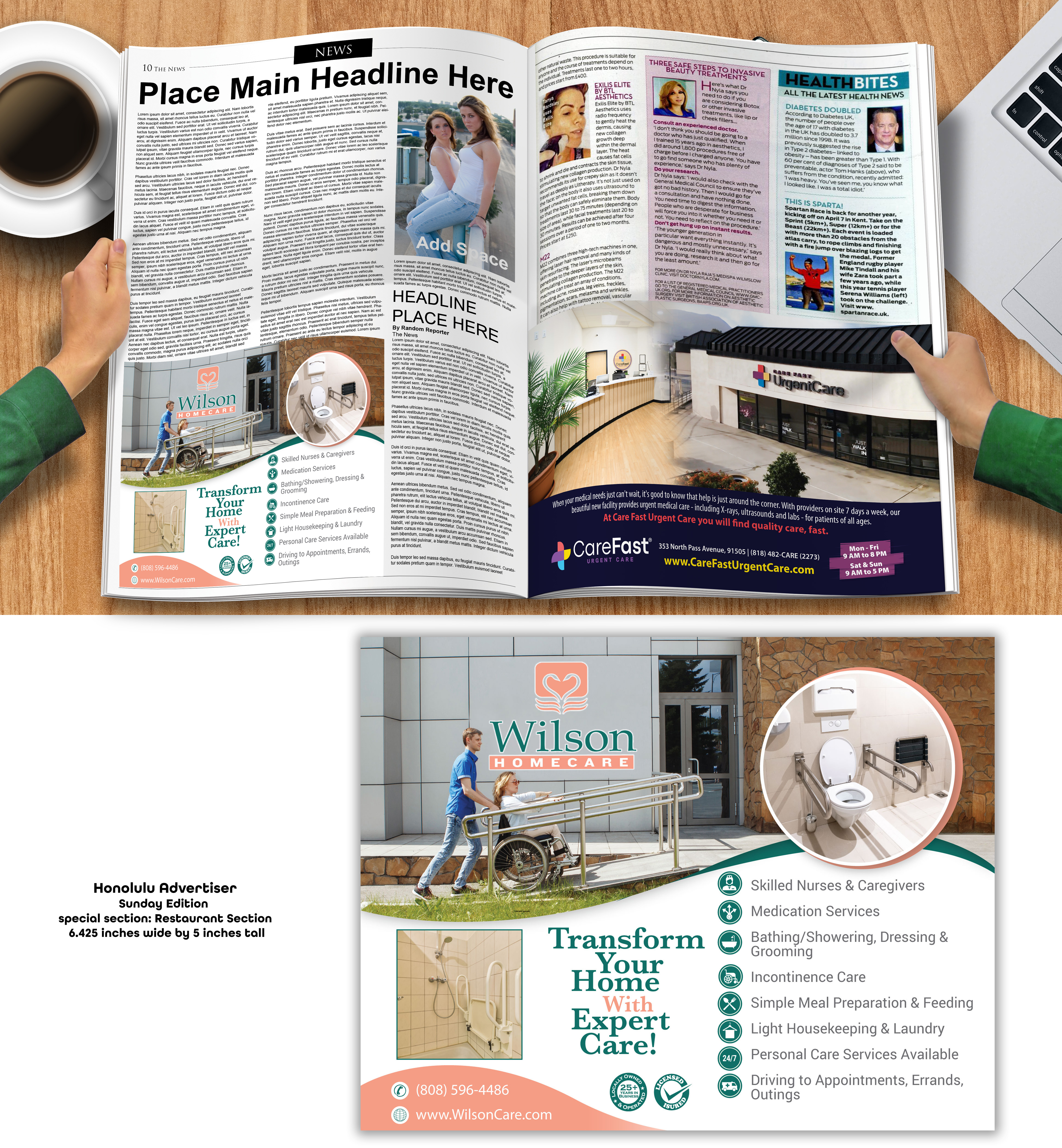 Newspaper Ad Design by Impressive Designs for Wilson Care Group | Design #32446781