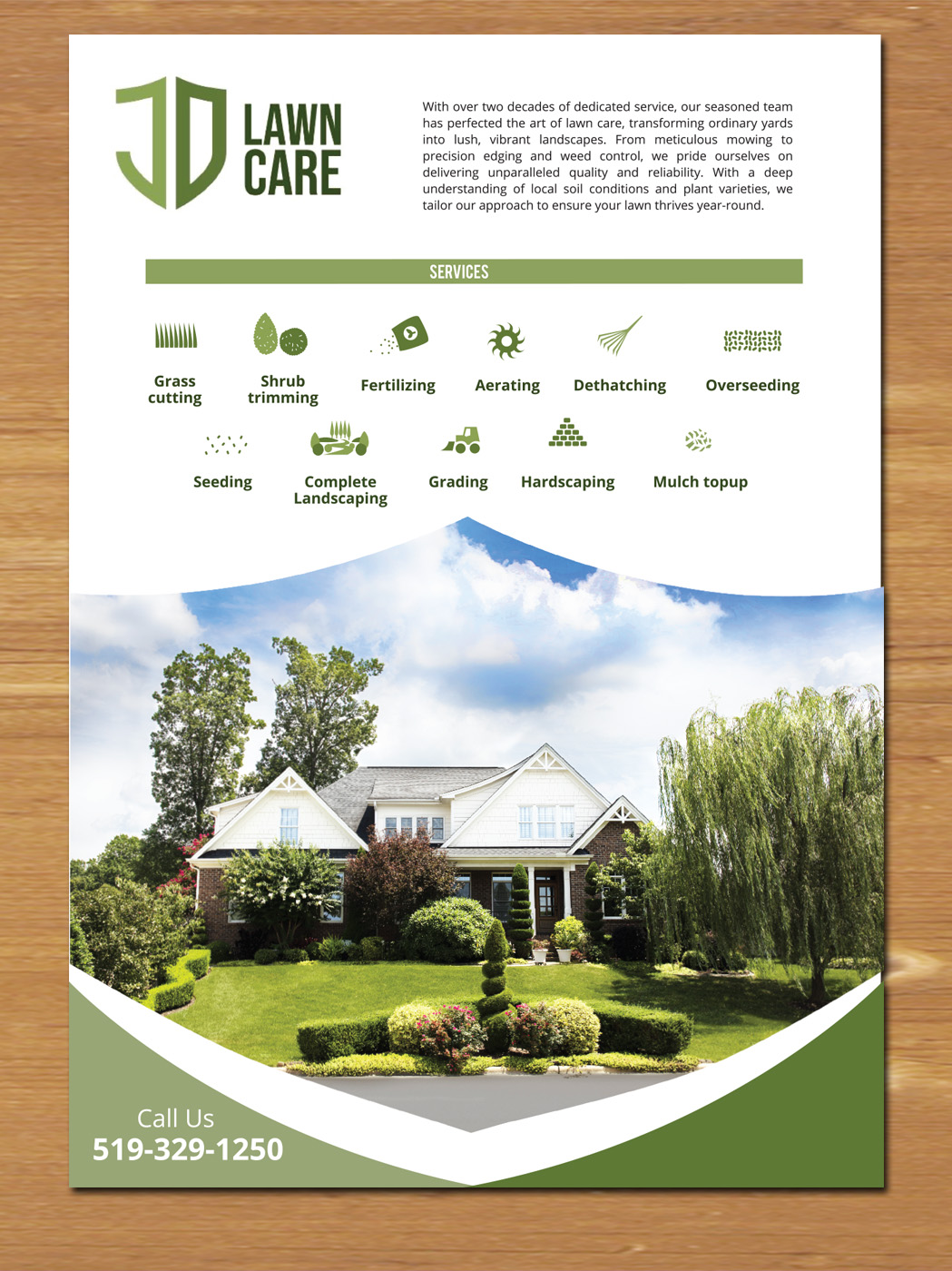 Flyer Design by MNM for JD Lawn Care and Maintenance  | Design #32409126