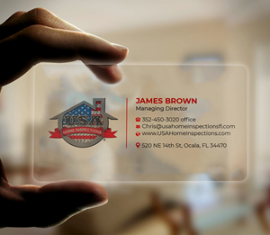 Business Card Design by Expert Bappy for USA Home Inspections | Design: #32389443