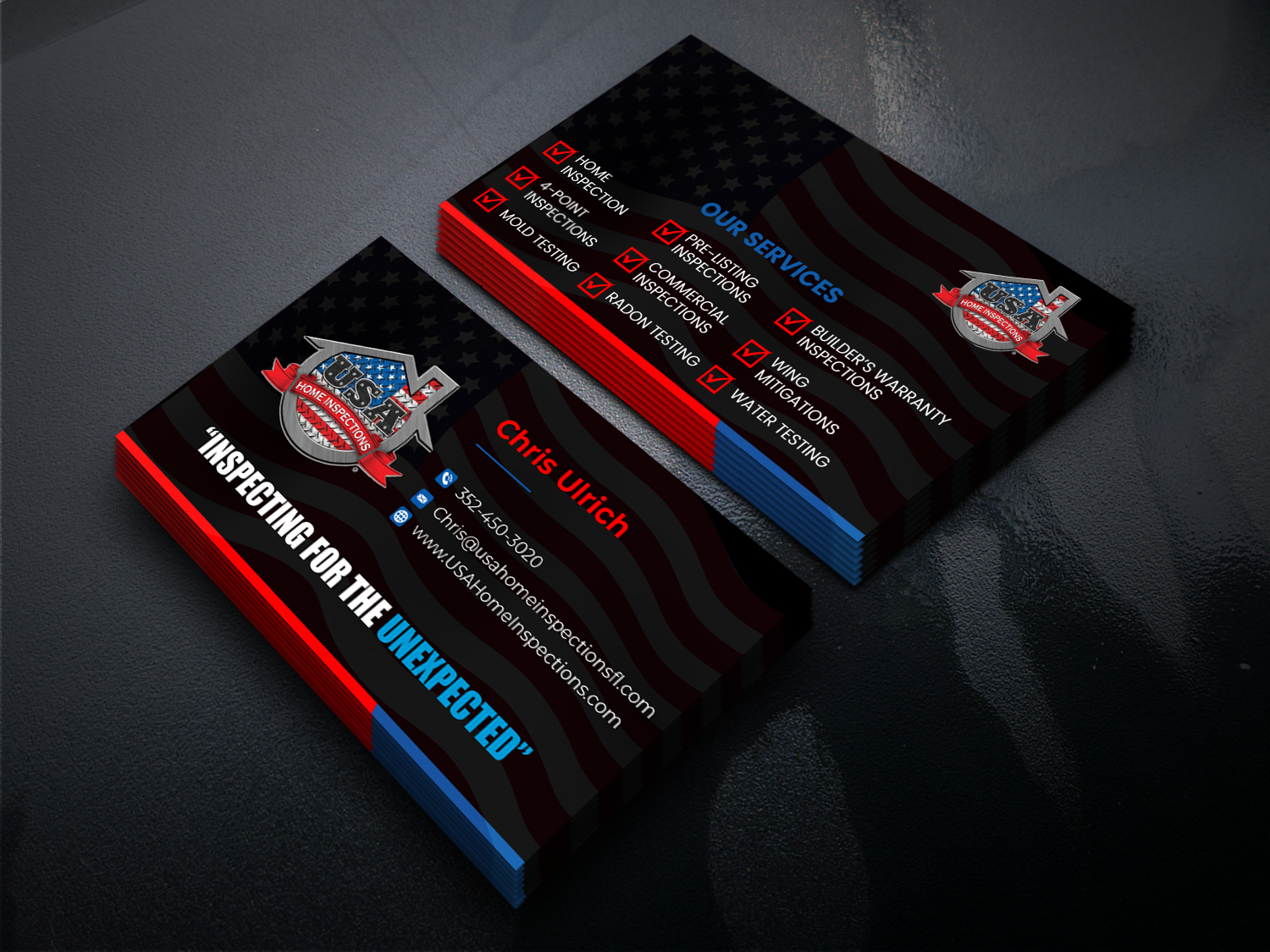 Business Card Design by singh97 for USA Home Inspections | Design: #32393227