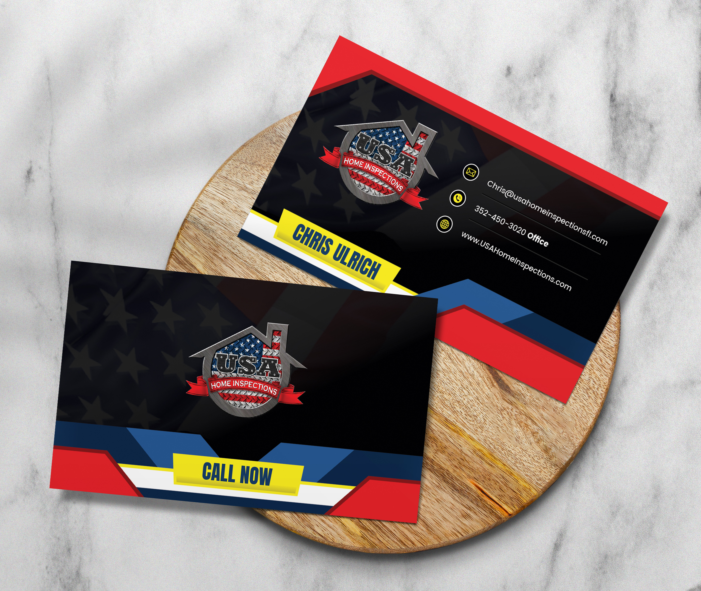 Business Card Design by Dzhafir for USA Home Inspections | Design #32390144
