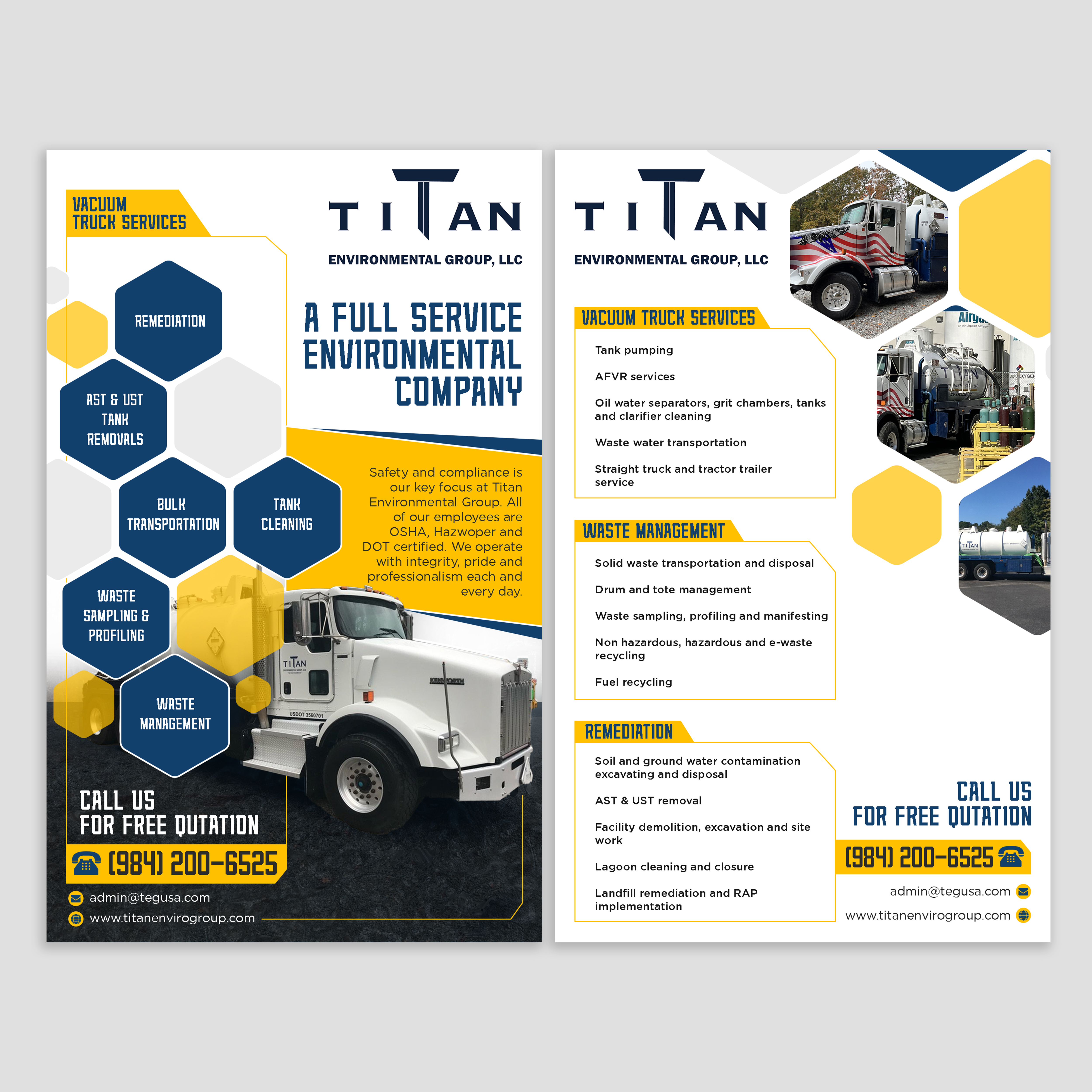 Design de Flyer par Sun Creative pour Titan Environmental Group LLC | Design #32396093