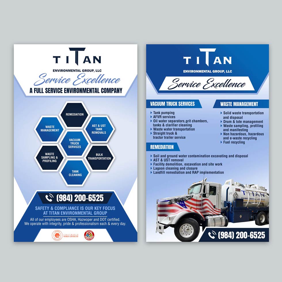 Design de Flyer par DA. pour Titan Environmental Group LLC | Design #32387857