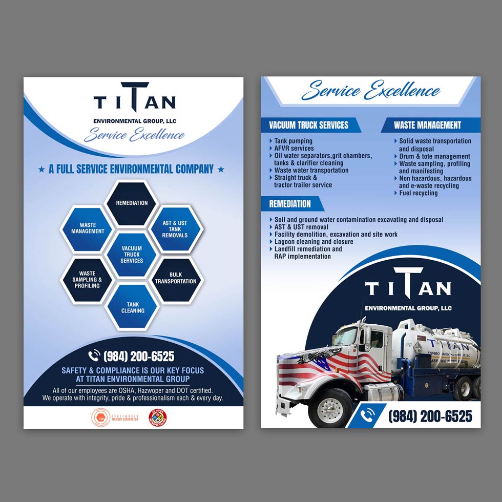 Design de Flyer par DA. pour Titan Environmental Group LLC | Design #32388203